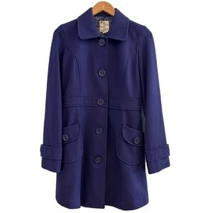 Anthropolgie Tulle Royal Blue Wool Blend Coat Size Medium